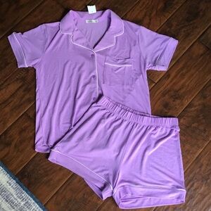 Zenana Outfitters Lavender Pajama Short Set NWT